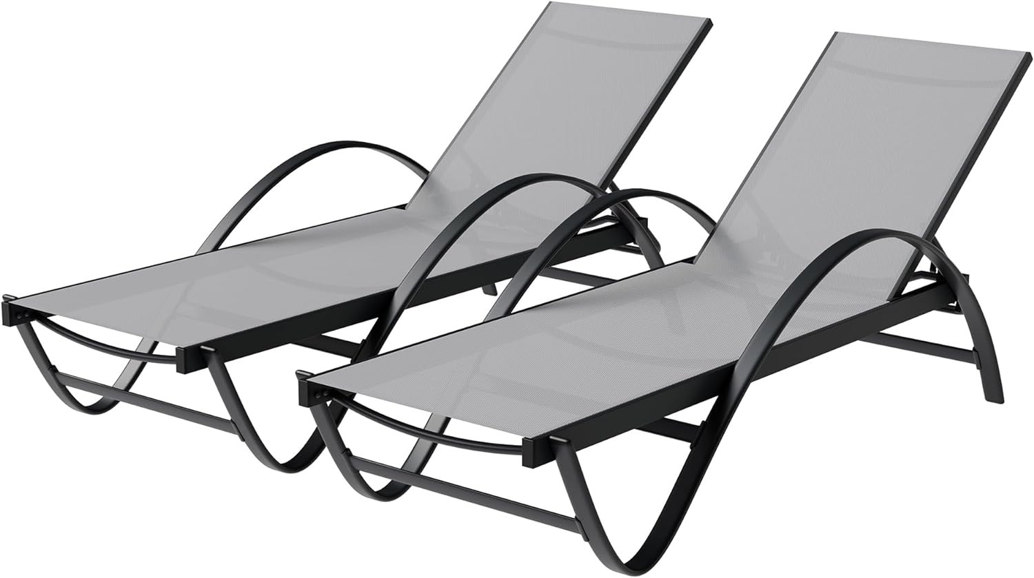 Shintenchi 2 PCS Outdoor Chaise Lounges Chair with Wheels